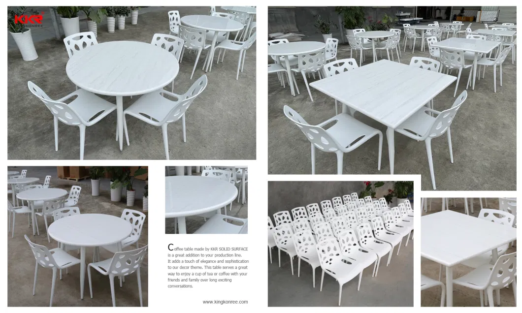 Solid Surface Stone Carrara White Table Top Modern Furniture Use for Dining Coffee Table Square & Round Table